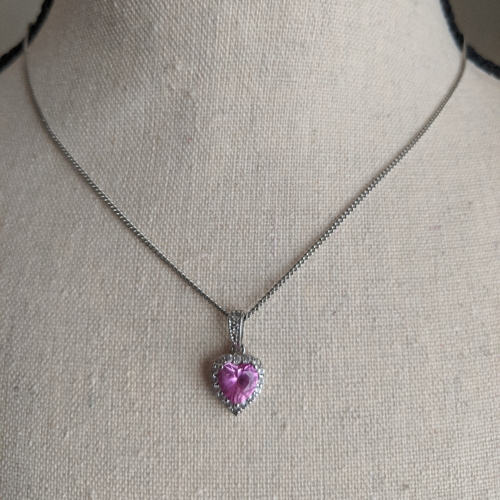 Pink heart necklace